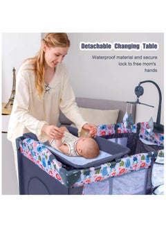 NNEWVANTE 4-in-1 Pack and Play with Bassinet for Baby,Folding Crib,Travel Crib Diaper Changer Playard,Multifunctional Baby Bed for Toddler,Portable Baby Playpen  - Image 2