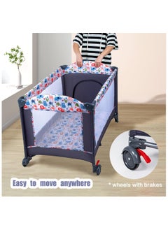 NNEWVANTE 4-in-1 Pack and Play with Bassinet for Baby,Folding Crib,Travel Crib Diaper Changer Playard,Multifunctional Baby Bed for Toddler,Portable Baby Playpen  - Image 4