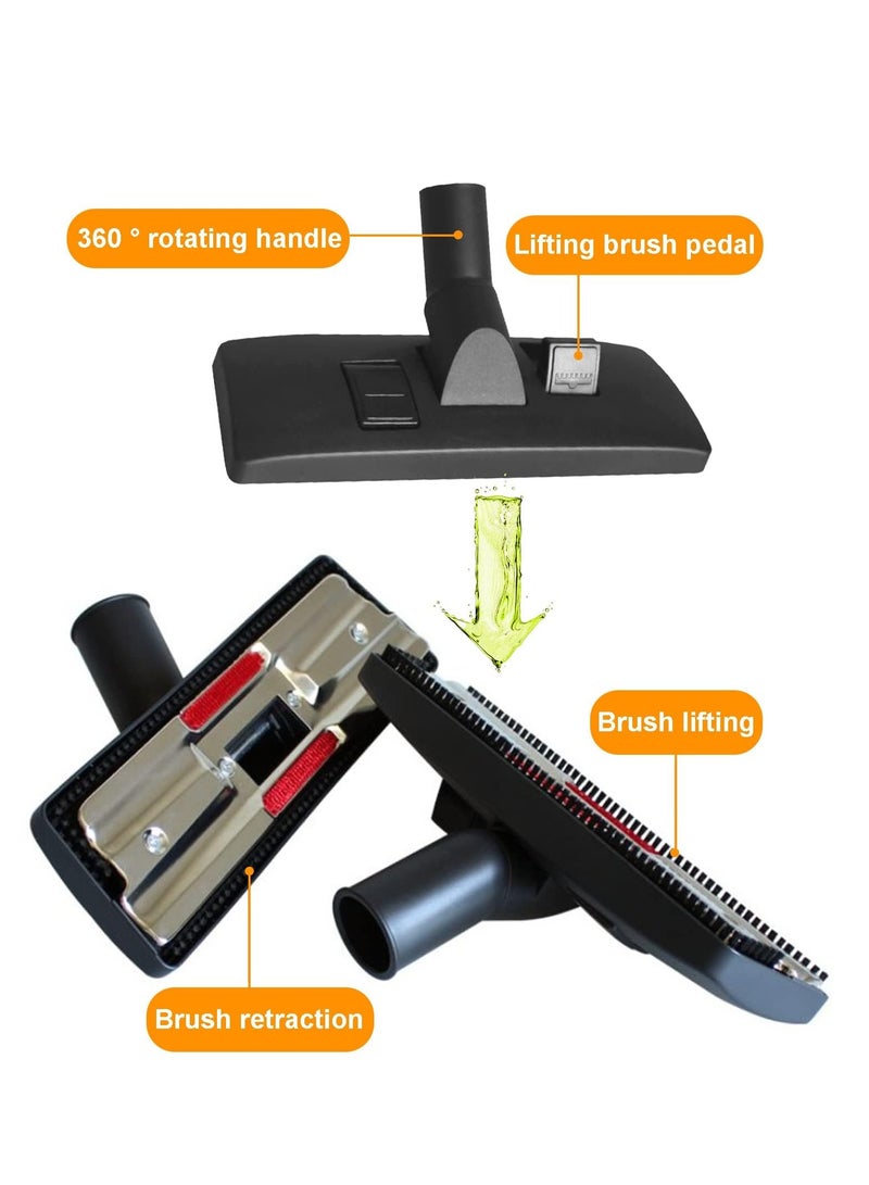 Peachjoy Universal Floor Brush Head Tool, 32mm Vacuum Cleaner Floor Brush Head Replacement, with Vacuum Hose Adapter, Vacuum Cleaner Carpet Brush Nozzle Accessories - Image 3