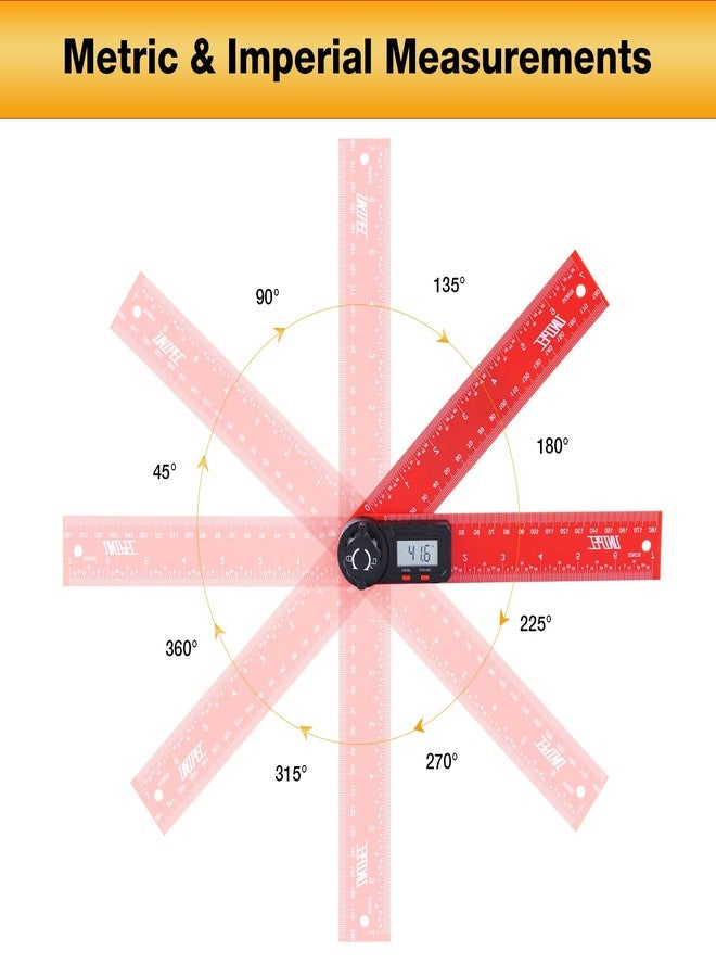 UNIPEC Digital Angle Finder Protractor, Angle Finder Ruler, 7inch 200mm 7inch/200mm, Angle Measuring Tool for Woodworking,Carpenter,Construction,DIY Measurement - Image 2