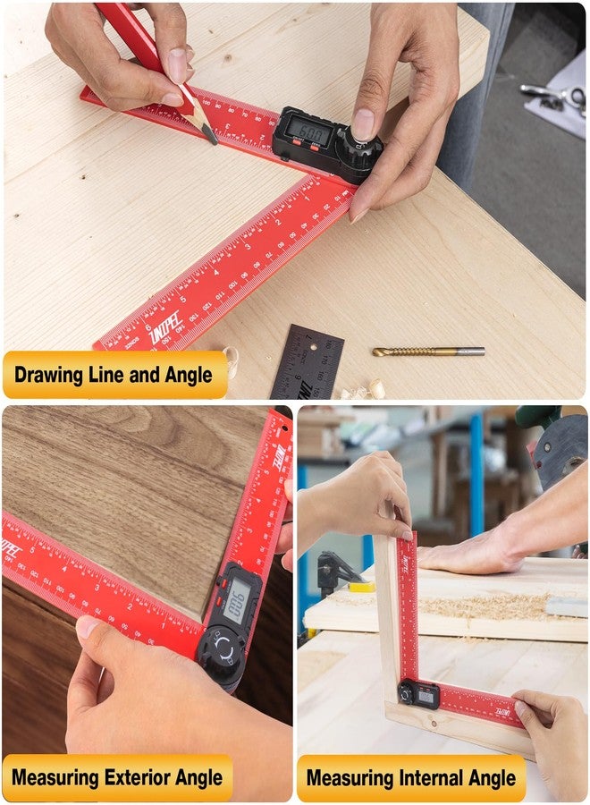 UNIPEC Digital Angle Finder Protractor, Angle Finder Ruler, 7inch 200mm 7inch/200mm, Angle Measuring Tool for Woodworking,Carpenter,Construction,DIY Measurement - Image 5