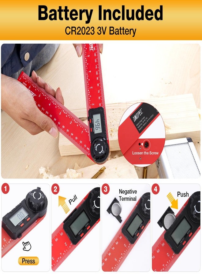 UNIPEC Digital Angle Finder Protractor, Angle Finder Ruler, 7inch 200mm 7inch/200mm, Angle Measuring Tool for Woodworking,Carpenter,Construction,DIY Measurement - Image 4