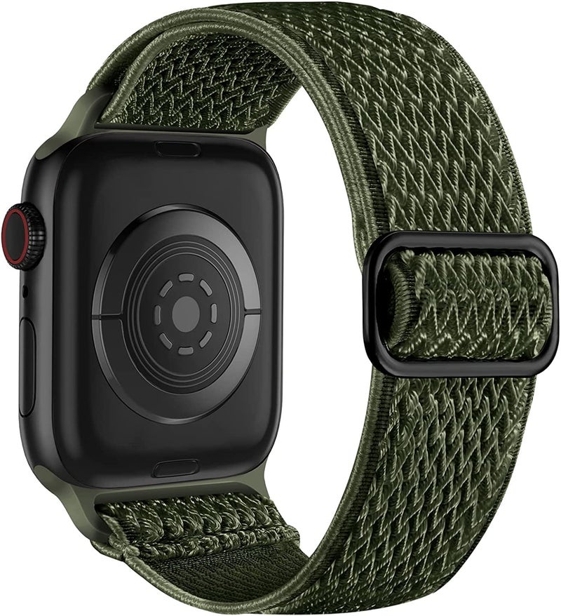 Lerobo Elastic Bands Compatible with Apple Watch 44mm 45mm 49mm 42mm 40mm 38mm 41mm for Men Women,Adjustable Solo Loop Nylon Braided Replacement Strap Compatible for Apple Watch Ultra iWatch SE Series - Image 1