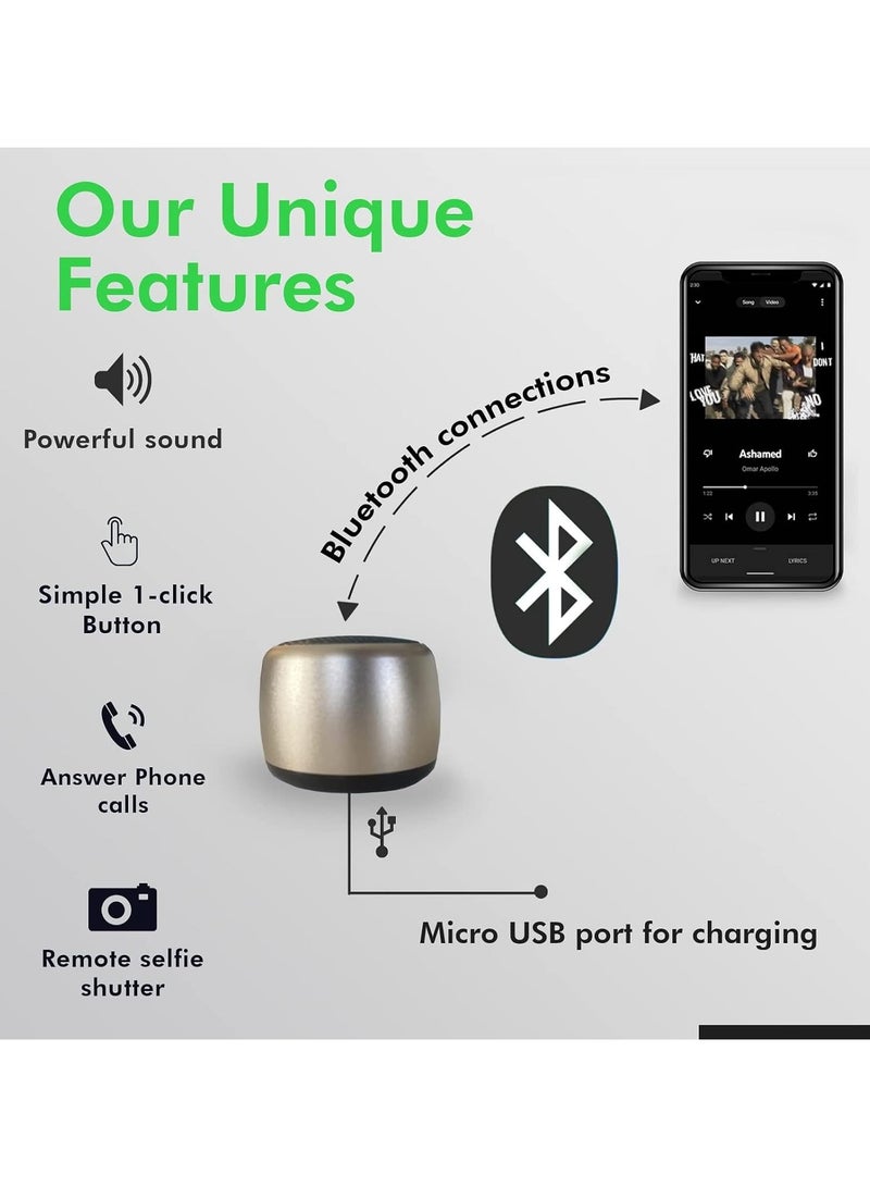 KGL BROSISS أفضل سماعة بلوتوث صغيرة محمولة بصوت عالي الدقة وباس عميق | أصغر سماعات بلوتوث لاسلكية للهاتف/الكمبيوتر/الجهاز اللوحي | زر لالتقاط الصور السيلفي والرد على المكالمات | سماعة صغيرة لطيفة متعددة الألوان - Image 2