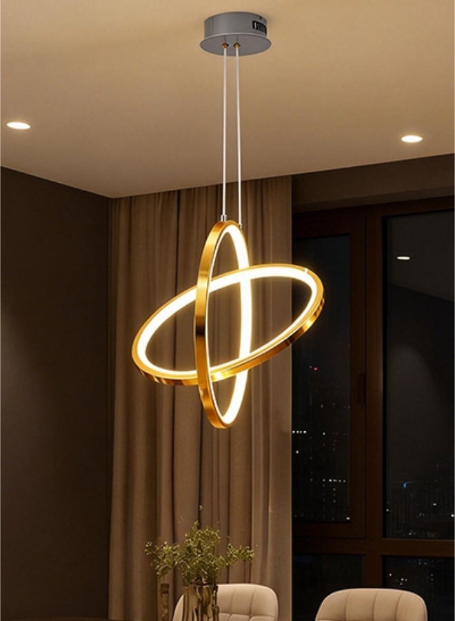 Modern Home Chandelier Light - Creative Geometric Round Living Room Pendant Light - Kitchen Pendant Light, creating a golden lighting atmosphere, adjustable hanging cord, eye-friendly and glare-free, made of high-quality stainless steel. - Image 3