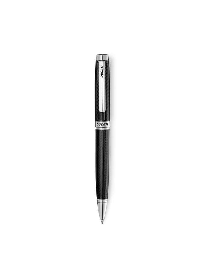 Ducati Cardio Black Barrel Stainless Steel Trims Twist Ballpoint Pen for Men, Blue Ink - Image 1