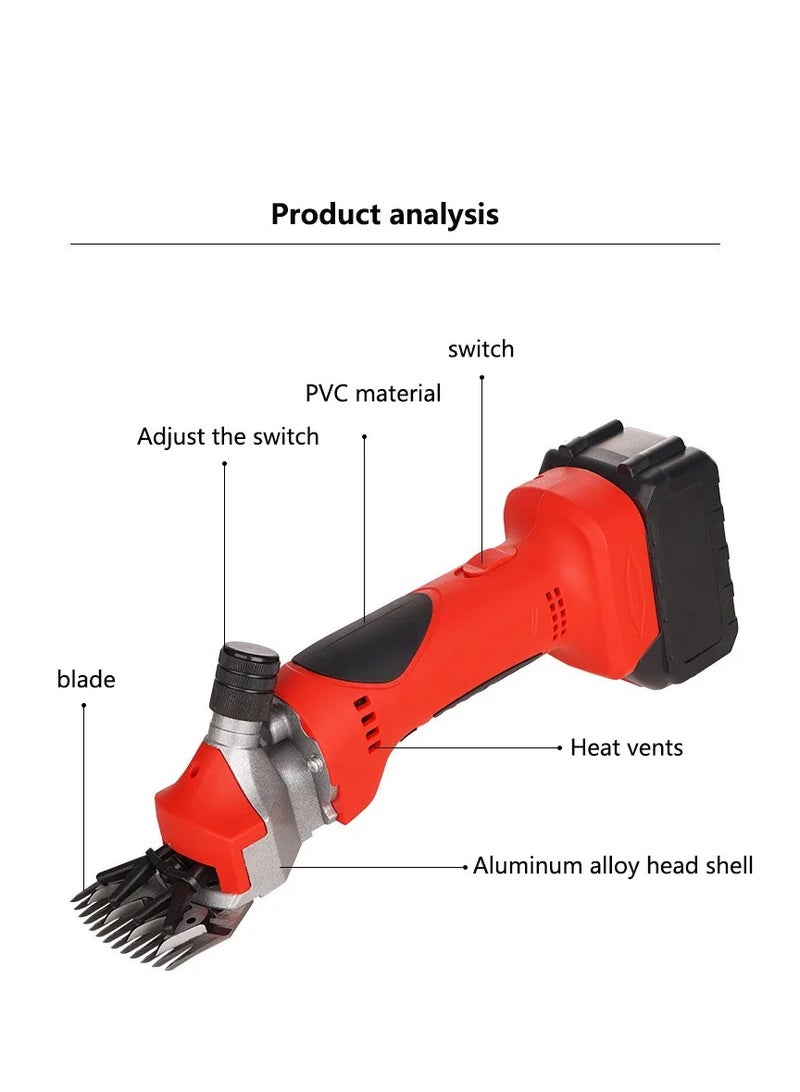 Sheep Shears Cordless 2800r/min Professional Rechargeable Shearing Clipper 24V for Shaving Fur Wool Hair Cutter in Sheep Goat Cattle and Other Farm Livestock with 1 Lithium Batteriesc - Image 2