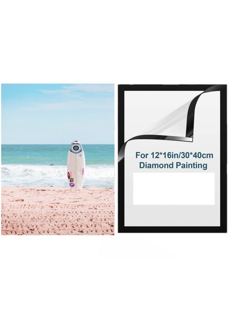 الأزرق جي دبليو أطقم الرسم بالألماس 5D للكبار، أطقم الرسم بالألماس المطلة على الشاطئ والبحر، فنون وحرف كريستال الأحجار الكريمة المثقوبة بالكامل، مثالية للترفيه المنزلي وديكور الحائط - Image 1