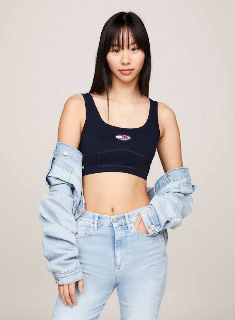 TOMMY JEANS Archive Logo Bralette Crop Top - Image 2