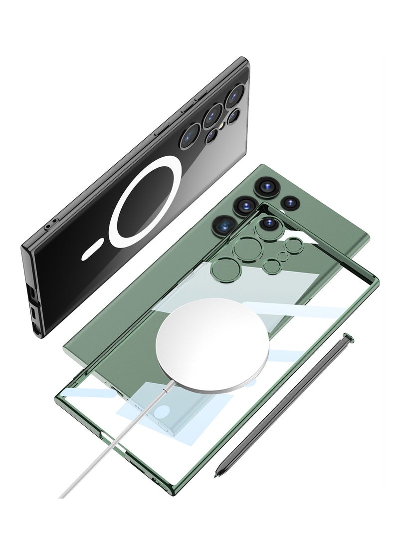 GKK Gkk Compatible With Samsung Galaxy S24 Ultra Case TPU Phantom Support Magsafe (Green)  - Image 2