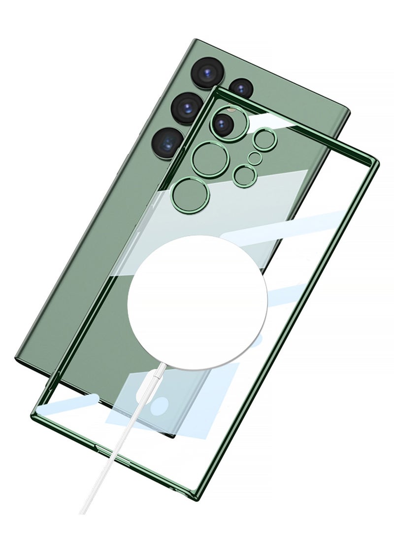 GKK Gkk Compatible With Samsung Galaxy S24 Ultra Case TPU Phantom Support Magsafe (Green)  - Image 4