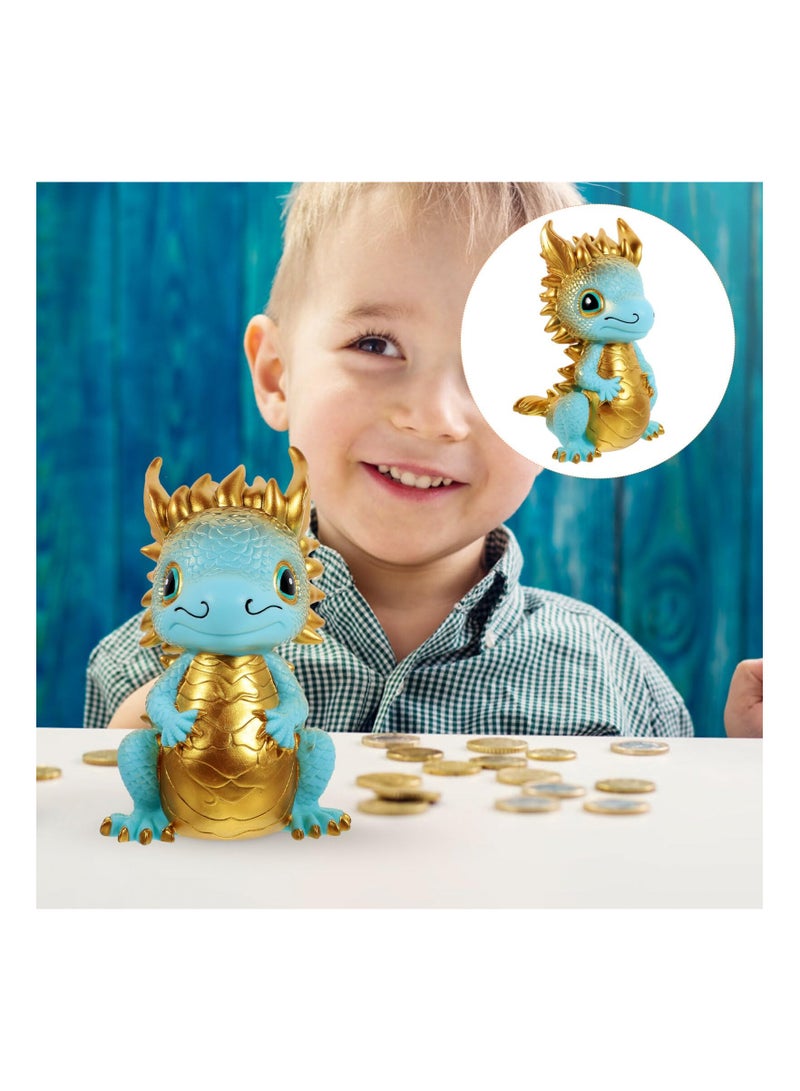 SYOSI Dragon Shaped Bank Unbreakable Coin Chinese New Year Zodiac Saving Jar Ancient Animal Collectible for Good Luck Prosperity Golden - Image 5