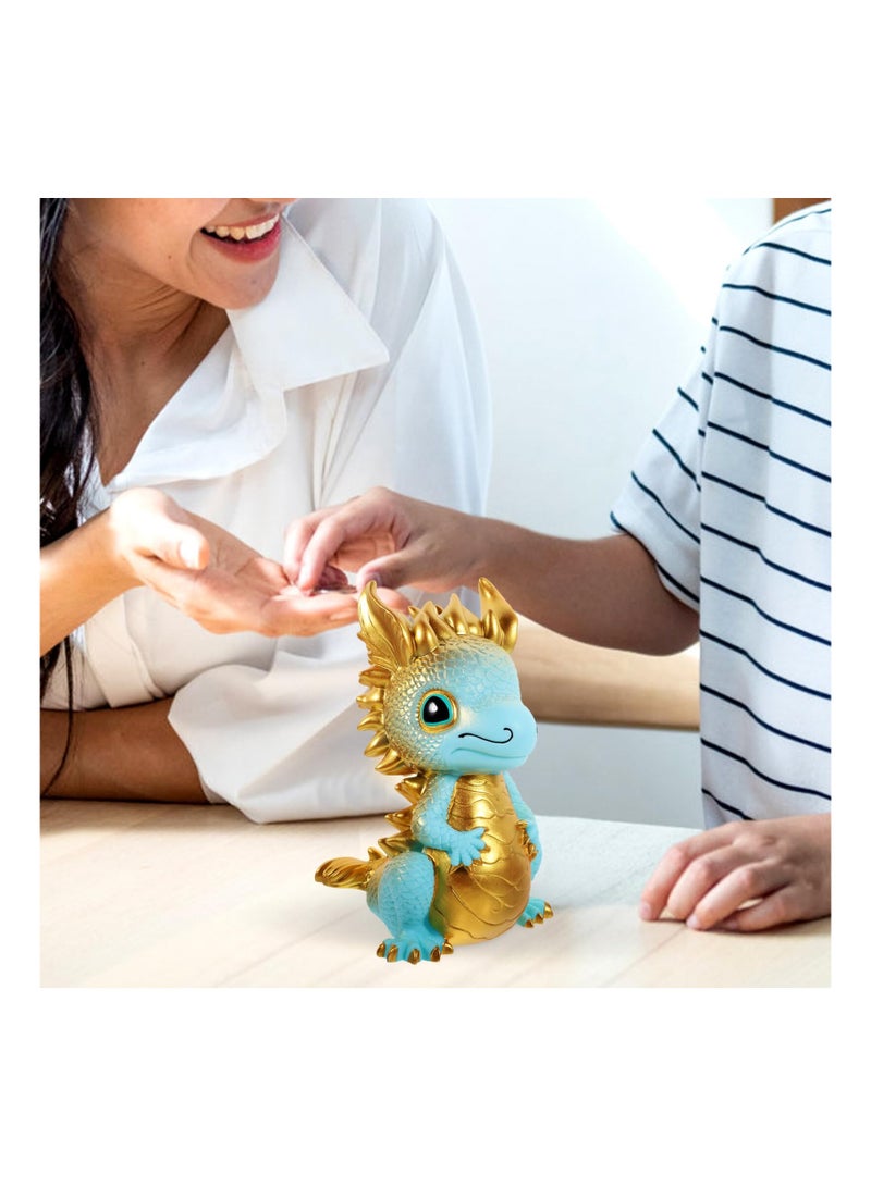 SYOSI Dragon Shaped Bank Unbreakable Coin Chinese New Year Zodiac Saving Jar Ancient Animal Collectible for Good Luck Prosperity Golden - Image 3