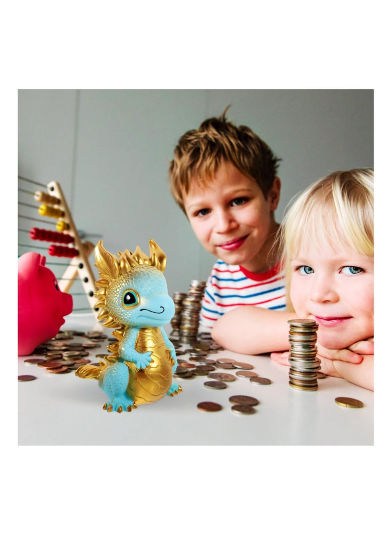SYOSI Dragon Shaped Bank Unbreakable Coin Chinese New Year Zodiac Saving Jar Ancient Animal Collectible for Good Luck Prosperity Golden - Image 2