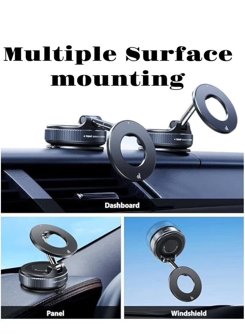 VENDIX حامل هاتف مغناطيسي دوار، قاعدة هاتف سيارة بزاوية 360° مع كوب شفط فراغ، حامل هاتف ذكي عالمي للأسطح الناعمة K009 - Image 3