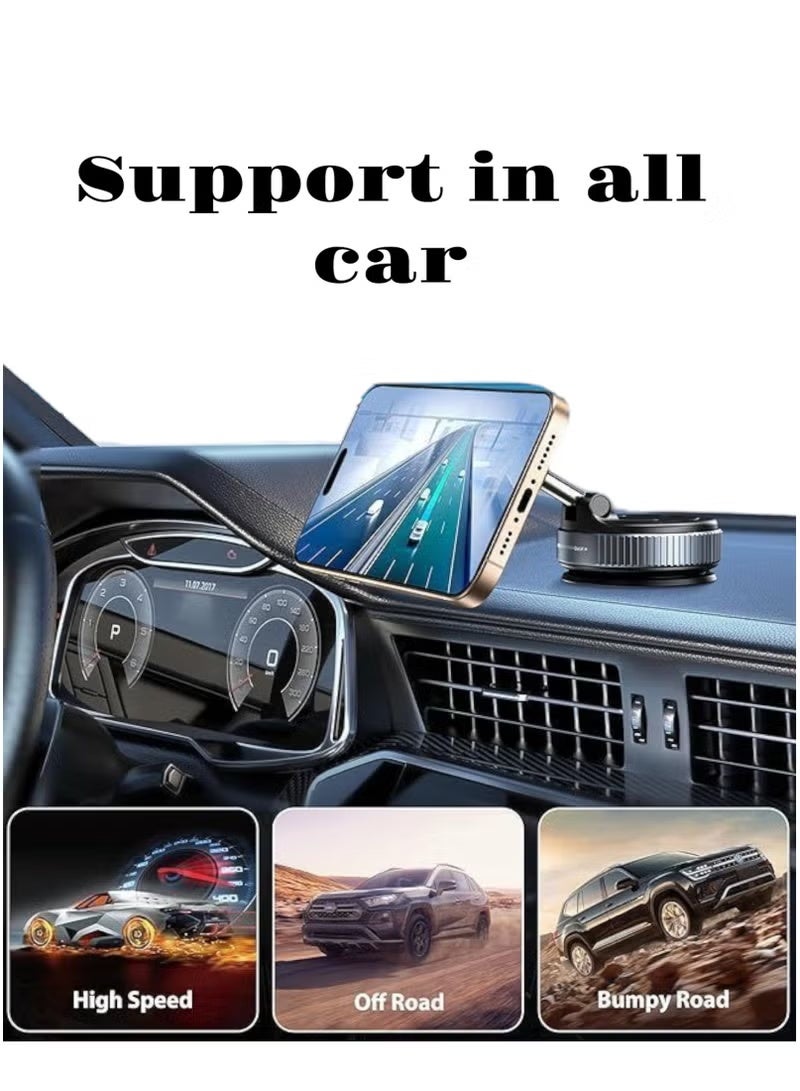 VENDIX حامل هاتف مغناطيسي دوار، قاعدة هاتف سيارة بزاوية 360° مع كوب شفط فراغ، حامل هاتف ذكي عالمي للأسطح الناعمة K009 - Image 2