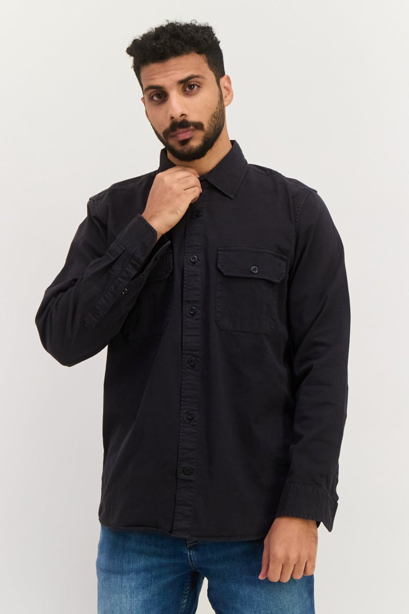 GAP قمصان رجالية عادية بأكمام طويلة بلون أسود - Image 1