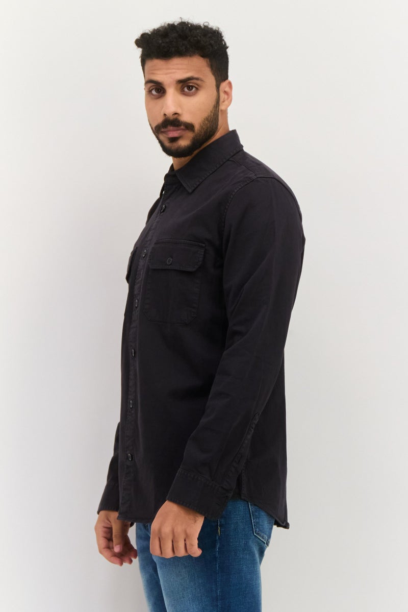 GAP قمصان رجالية عادية بأكمام طويلة بلون أسود - Image 2