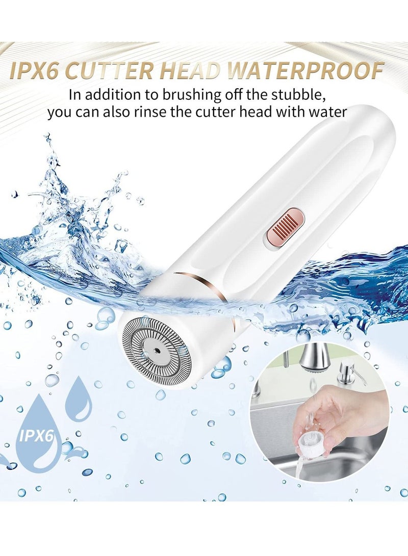 Shaver for Women，Eyebrow Trimmer & Facial Hair Remover for Women, Bikini Trimmer , USB Rechargeable Shaver, Waterproof Electric Face Shaver for Women(White) - Image 2