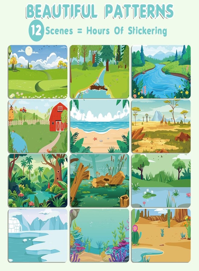 Shoparr Sticker Book with 550+ Kids Stickers, Animal Stickers/Coloring Book for Toddlers, Side-by-Side Design, 12 Unique Scenes for Children Ages 2-8 - Perfect Birthday, Easter, Christmas & All-Occasion Gifts - Image 5