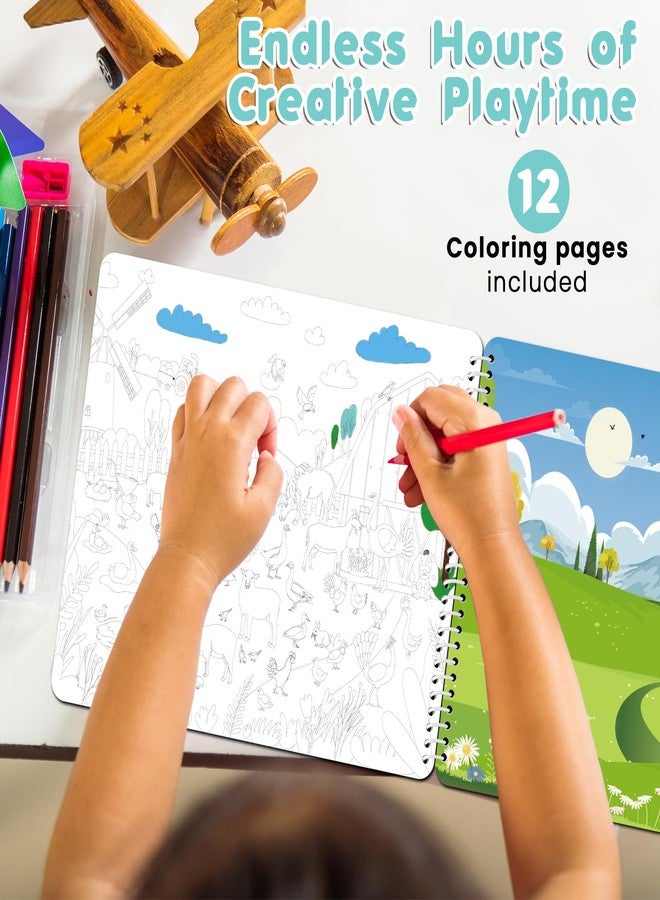 Shoparr Sticker Book with 550+ Kids Stickers, Animal Stickers/Coloring Book for Toddlers, Side-by-Side Design, 12 Unique Scenes for Children Ages 2-8 - Perfect Birthday, Easter, Christmas & All-Occasion Gifts - Image 2