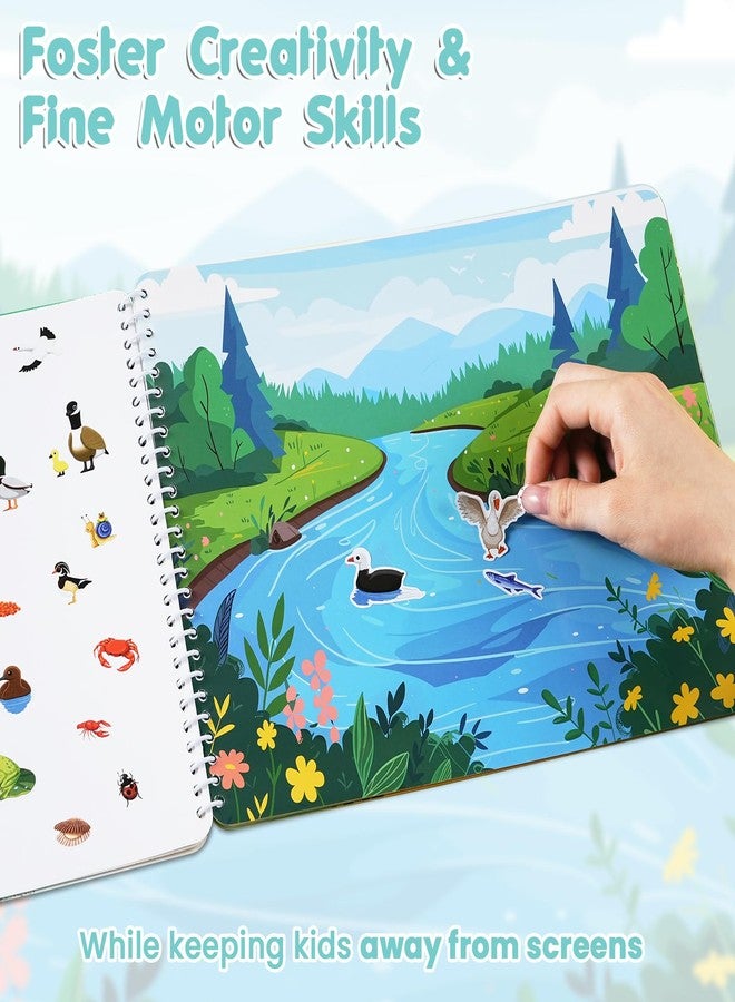 Shoparr Sticker Book with 550+ Kids Stickers, Animal Stickers/Coloring Book for Toddlers, Side-by-Side Design, 12 Unique Scenes for Children Ages 2-8 - Perfect Birthday, Easter, Christmas & All-Occasion Gifts - Image 4