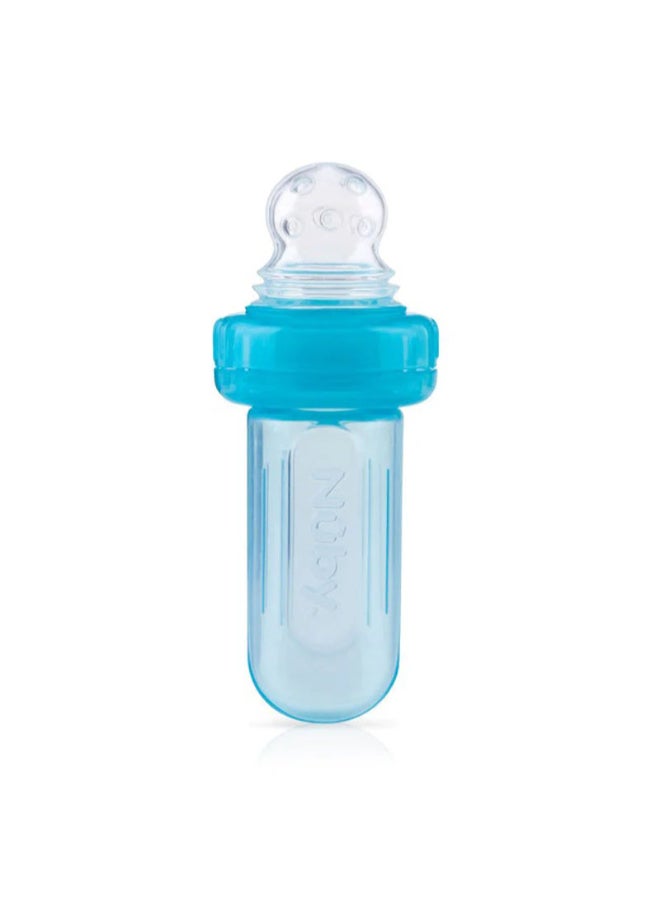 Nuby Ez Squee-Z Weaning Feeder, Silicone Baby Food Dispensing Spoon for Purees and First Foods, Easy Squeeze Feeding System, Assorted - Image 1