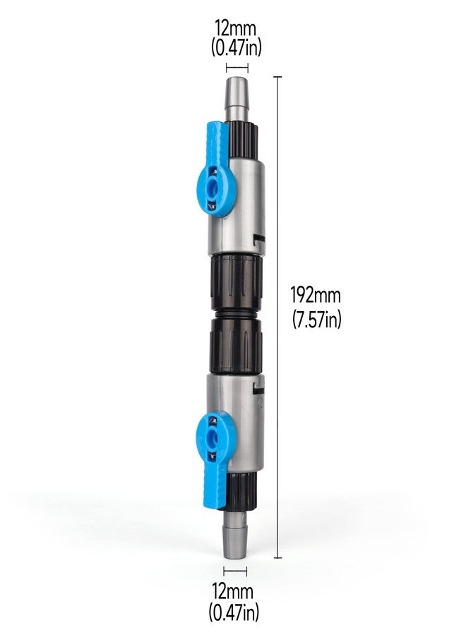 LANDEN Double Tab Connector for Aquarium, Canister Filter Hose Connector, Fish Tank Water Flow Control, Quick Release Valve, (1/2"(12/12mm)) - Image 3