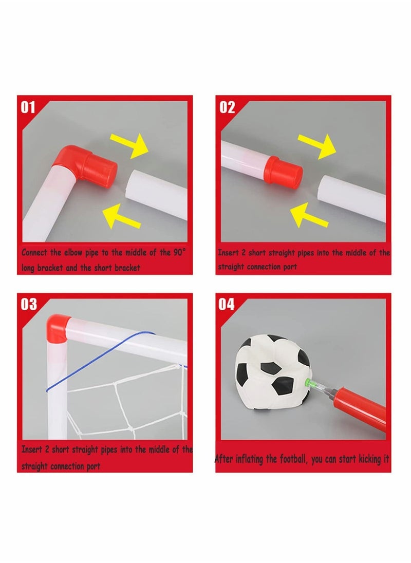 Y&D - Football goal , Soccer Goals Plastic Folding Mini Football, ball Goal Post Net Set, Portable for Kids Backyard, Sport Indoor Outdoor Games - Image 1