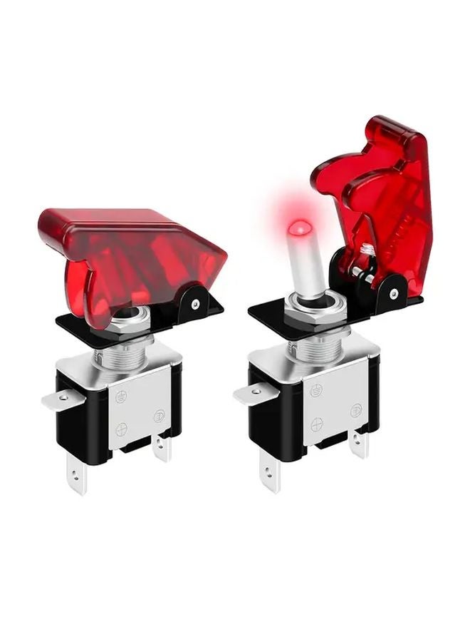 4pcs Heavy Duty 12V LED Toggle Switch ON Off Red Lighted 20A SPST 3 Pin Rocker - Image 3