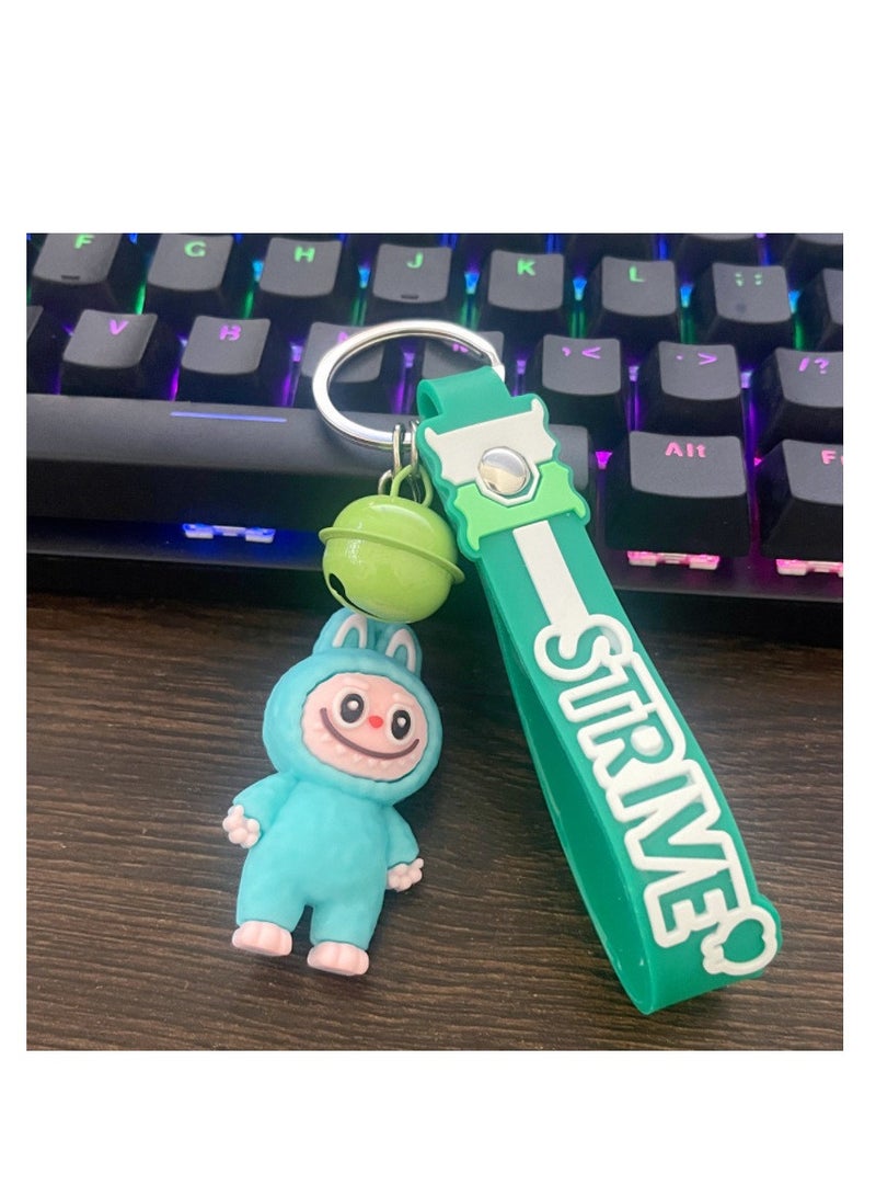 Labubu 3 Pcs Keychain Cartoon 3D Plastic Lovely Keychain (Assorted Color) - Image 1