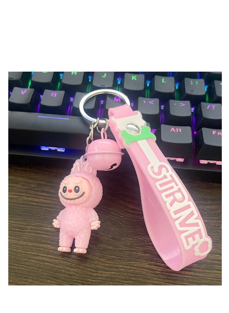 Labubu 3 Pcs Keychain Cartoon 3D Plastic Lovely Keychain (Assorted Color) - Image 3