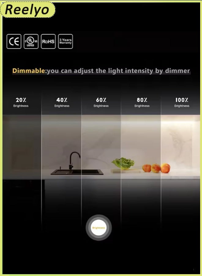 Reelyo COB LED Strip Lights WaterProof Warm White Light Led TV Backlight 12V 9W WaterProof LED Strip Lights, 5M LED Strip Kit, Super Bright LED Tape Lights USB Powered Flexible Under Cabinet Light for Bedroom,Kitchen,Home Vanity Mirror Lighting Decor Bedroom Cabinet Boat Decor And Party Dance Floor Bar Disco Atmosphere - Image 5