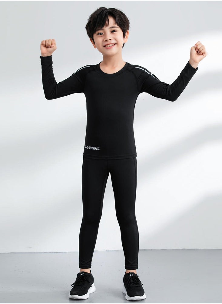 Al Aoyama Kids' 3-Piece Quick-Dry Sports Set,Running, Gym & Basketball Soccer Training Outfit  - Image 2