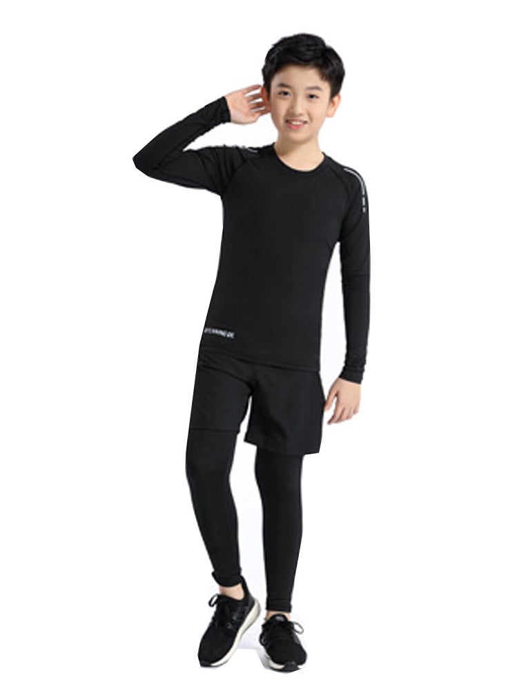 Al Aoyama Kids' 3-Piece Quick-Dry Sports Set,Running, Gym & Basketball Soccer Training Outfit  - Image 1