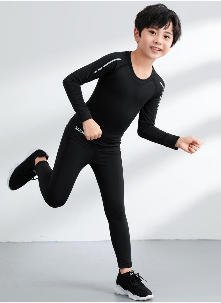 Al Aoyama Kids' 3-Piece Quick-Dry Sports Set,Running, Gym & Basketball Soccer Training Outfit  - Image 3