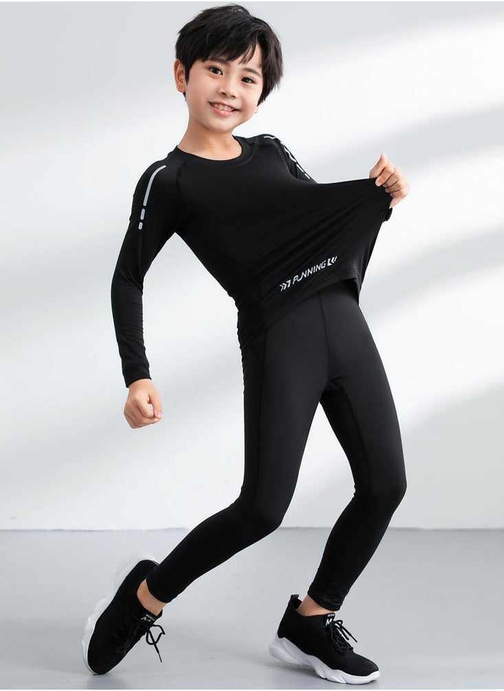 Al Aoyama Kids' 3-Piece Quick-Dry Sports Set,Running, Gym & Basketball Soccer Training Outfit  - Image 4
