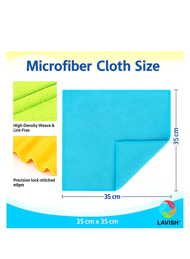 Lavish Microfiber Cleaning Cloths 35x35cm | 10-PACK | Super Absorbent & Reusable | Lint-Free & Streak-Free | Multi-Purpose for Kitchen, Car, Dishes, Dusting, Polishing & More - Image 2