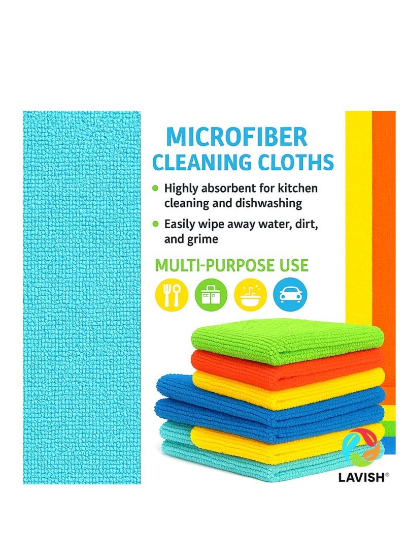 Lavish Microfiber Cleaning Cloths 35x35cm | 10-PACK | Super Absorbent & Reusable | Lint-Free & Streak-Free | Multi-Purpose for Kitchen, Car, Dishes, Dusting, Polishing & More - Image 3