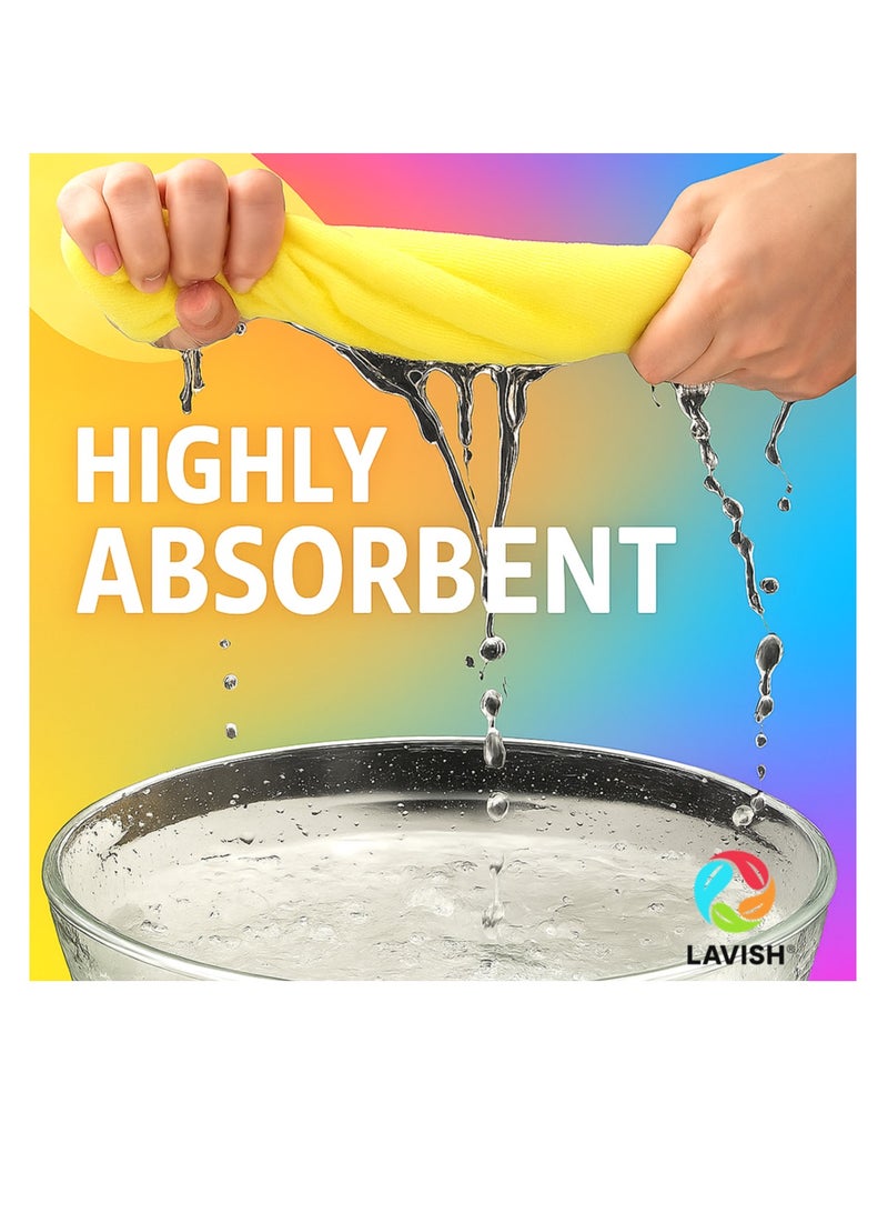 Lavish Microfiber Cleaning Cloths 35x35cm | 10-PACK | Super Absorbent & Reusable | Lint-Free & Streak-Free | Multi-Purpose for Kitchen, Car, Dishes, Dusting, Polishing & More - Image 4