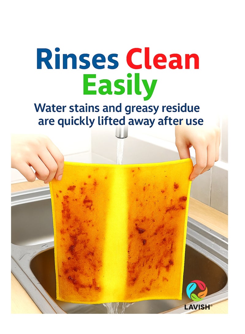 Lavish Microfiber Cleaning Cloths 35x35cm | 10-PACK | Super Absorbent & Reusable | Lint-Free & Streak-Free | Multi-Purpose for Kitchen, Car, Dishes, Dusting, Polishing & More - Image 5