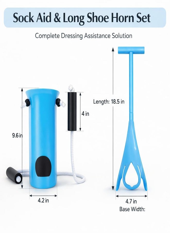 CAidRE Sock Aid Kit for Seniors - Sock Puller, Leg Lifter Strap & Car Door Handle, Easy On Off Sock Helper, No Bending Dressing Aid for Elderly, Pregnant & Limited Mobility - Image 2