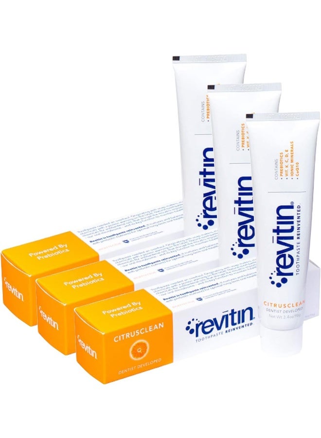 Revitin Natural Toothpaste and Prebiotic Oral Therapy - Pack of 3 - Image 1