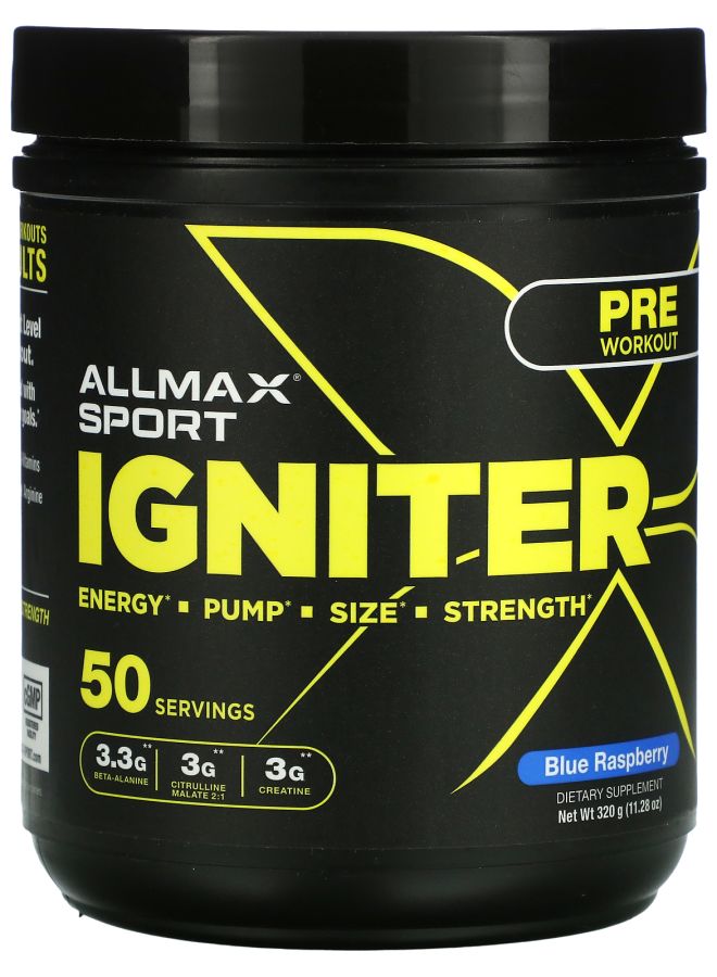 Allmax IGNITER Pre-Workout Blue Raspberry 11.28 oz (320 g)