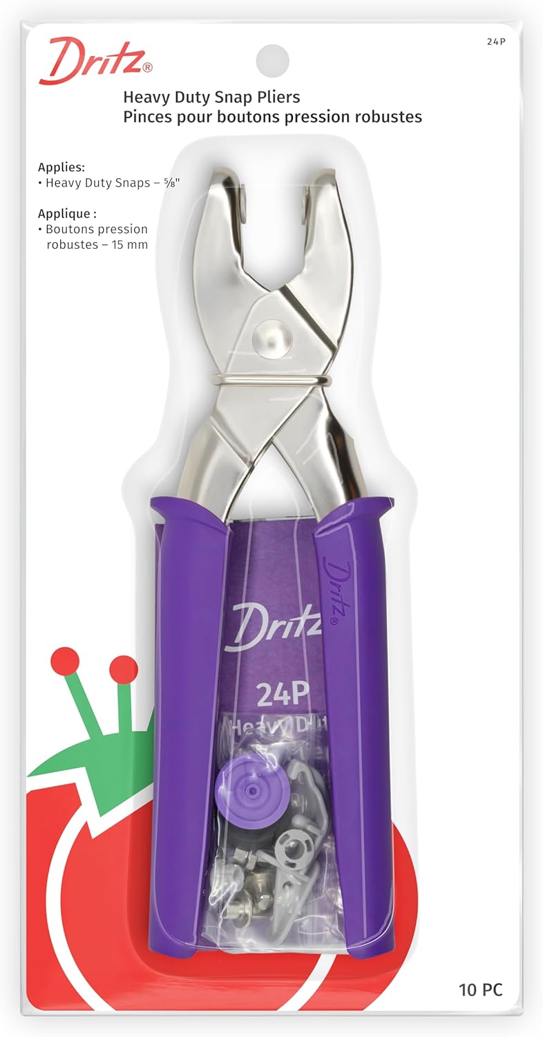 Dritz 24P Heavy Duty Snap Pliers with Tools and Instruction Guide - Purple - Image 1