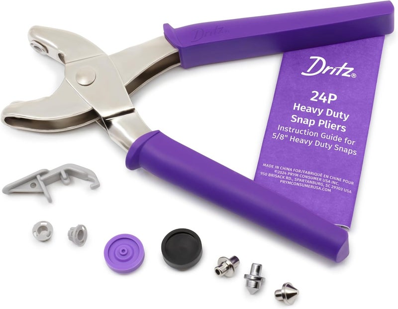Dritz 24P Heavy Duty Snap Pliers with Tools and Instruction Guide - Purple - Image 5