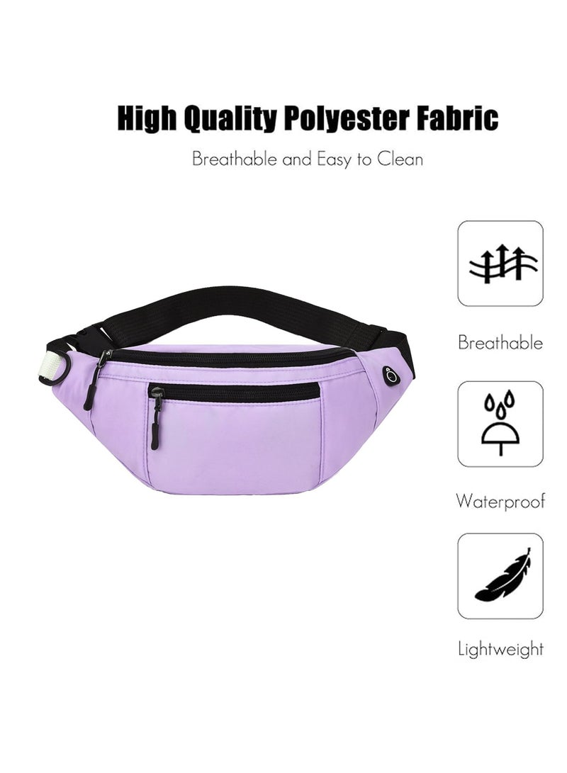 CMGTYYD. حقيبة خصر، حقيبة ظهر رجالية خفيفة الوزن، حقيبة صدر متعددة الاستخدامات، مناسبة للأنشطة الخارجية، مثل السفر والجري والمشي لمسافات طويلة وركوب الدراجات والتخييم (بنفسجي فاتح). - Image 4
