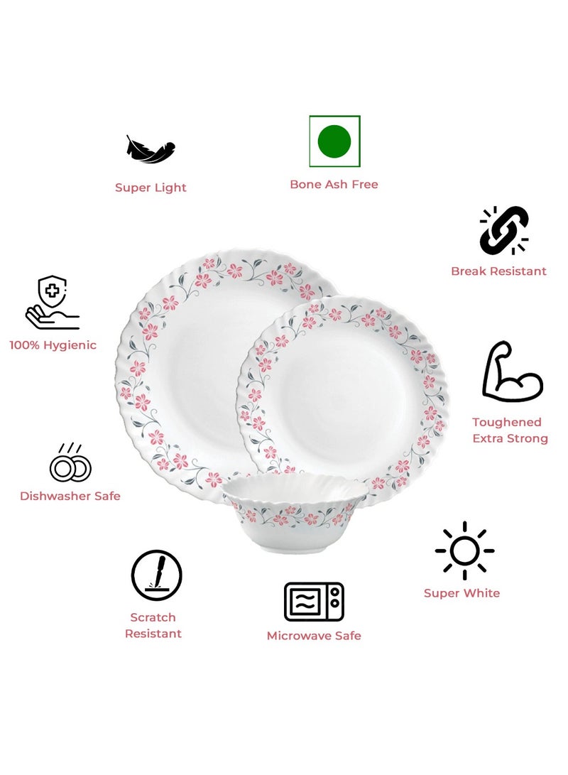 لاوبالا طقم عشاء LaOpala Classic 44 قطعة من المواد الزجاجية، طقم عشاء أحمر Grace آمن للاستخدام في الميكروويف وآمن في غسالة الأطباق، أوعية خفيفة الوزن وأكواب وأطباق قابلة لإعادة الاستخدام - Image 2