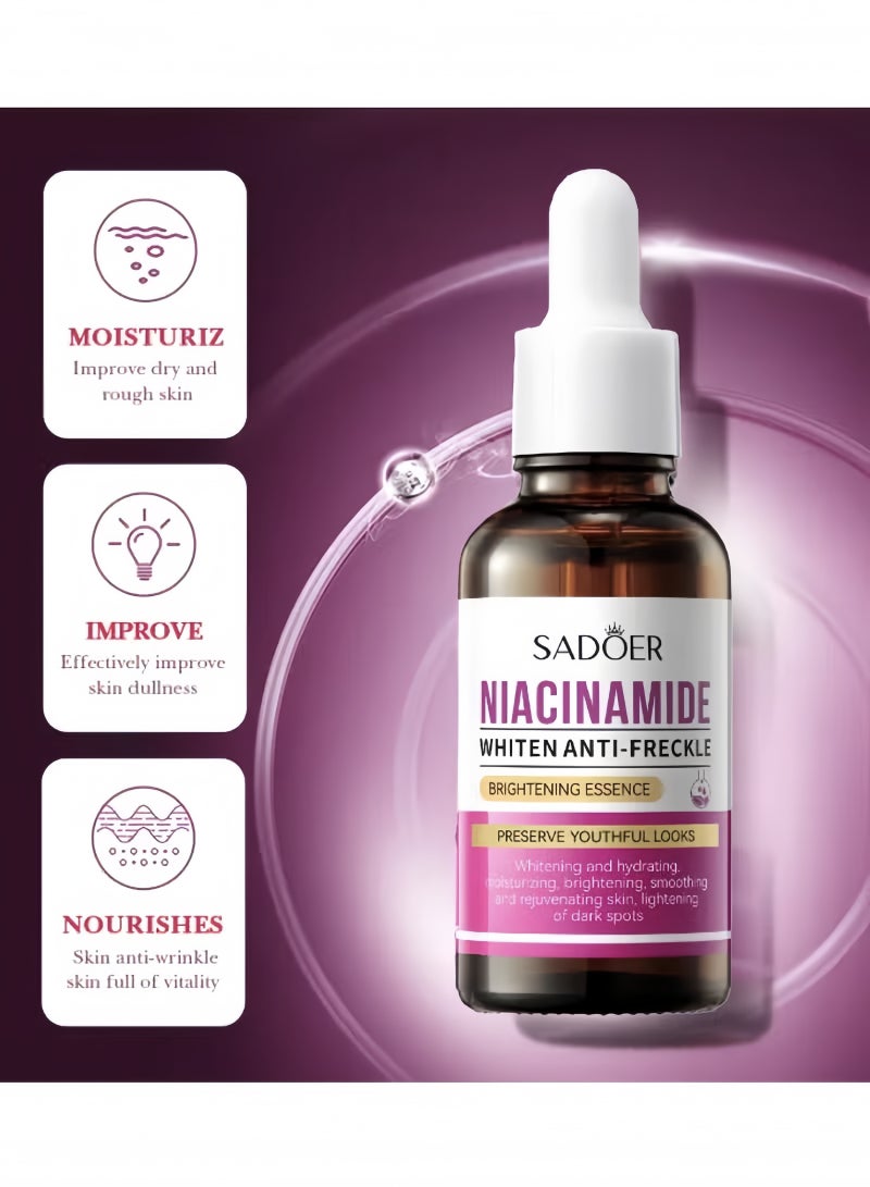 Sadoer Niacinamide Whiten Anti-Freckle Brightening Essence – 30ml - Image 3