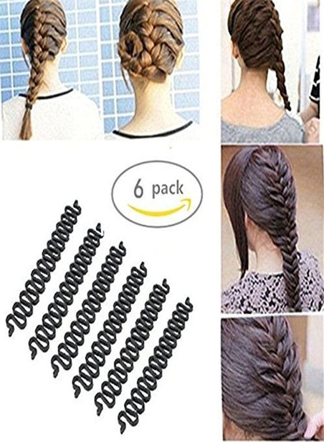 HiiBaby 6PCS Women Fashion Hair Styling Clip Hair Braider Twist Styling Braid Tool Magic Wonder Holder Clip DIY French (Black) - Image 2